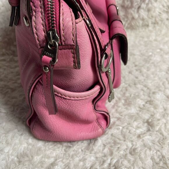 Fossil long live Vintage leather pink medium shoulder bag silver tone hardwares - Picture 4 of 15